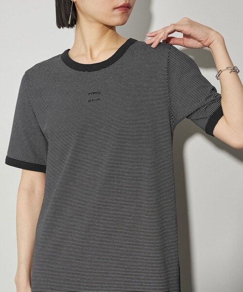 CITEN（シテン）の「＜CITEN＞ボーダートリムハーフスリーブワンピース（ワンピース・レディース・ネイビー/ブラック/イエロー・S/M）」の4枚目の写真