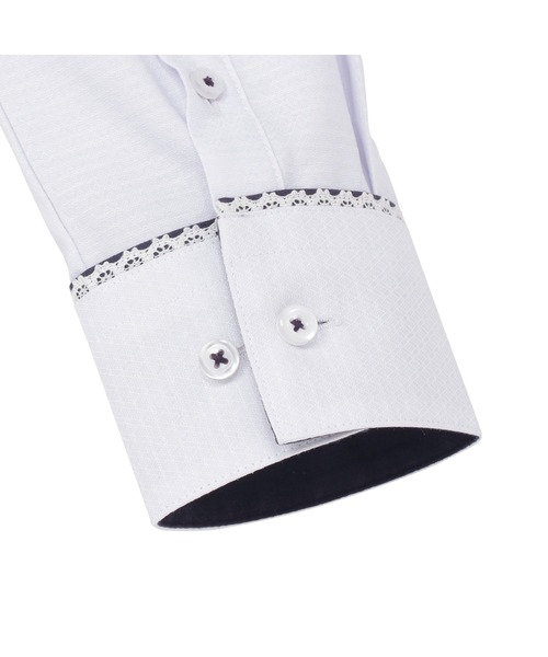 TOKYO SHIRTS(トウキョウシャツ)の「透け防止 形態安定ノーアイロン スキッパー 長袖ビジネスワイシャツ(ビジネスシャツ・レディース・パープル・LL/S/M/XL/XS/L)」の4枚目の写真