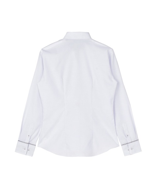 TOKYO SHIRTS(トウキョウシャツ)の「透け防止 形態安定ノーアイロン スキッパー 長袖ビジネスワイシャツ(ビジネスシャツ・レディース・パープル・LL/S/M/XL/XS/L)」の2枚目の写真