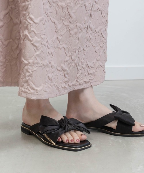 RANDA ビッグリボンフラットサンダル セール】ビッグリボンフラットサンダル（サンダル）｜RANDA