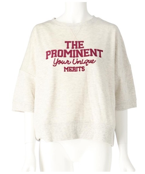 anap mimpi（アナップミンピ）の「ガーゼ 裏毛 メッセーシ刺繍 半袖 スウェット トップス（Tシャツ/カットソー・レディース・ダークグレー/キナリ・FREE）」の6枚目の写真
