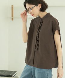 OPAQUE.CLIP | リネンライクフロントフリルブラウス【洗濯機洗い可/吸水速乾/接触冷感】(シャツ/ブラウス)