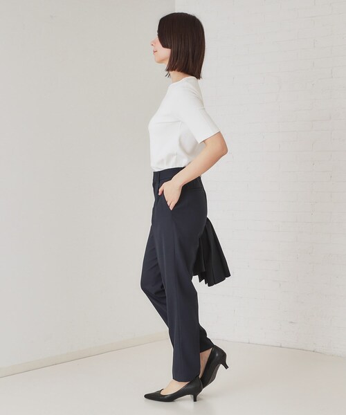 OPAQUE.CLIP（オペークドットクリップ）の「ボートネックリブカットソー【洗濯機洗い可】（Tシャツ/カットソー・レディース・ブラック/ライトベージュ/ホワイト系3/ホワイト・36/38/40/42）」の21枚目の写真