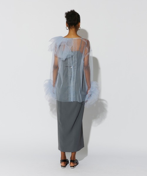 ANDRESD(アンドレスド)の「ブルーミングチュールドレス / blooming tulle dress(ドレス・レディース・ブラック/ライトブルー/オリーブ/オレンジ/ベージュ・S/M/L)」の11枚目の写真