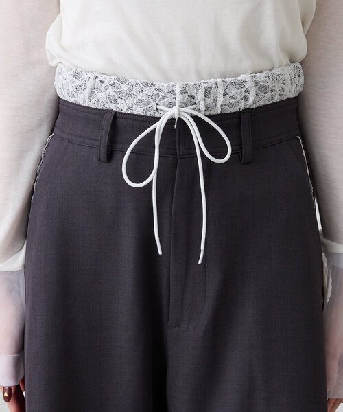 mline（エムライン）の「[mline]レースレイヤードスラックスパンツ（その他パンツ・レディース・ブラック/チャコールグレー/ベージュ・SMALL/MEDIUM）」の9枚目の写真