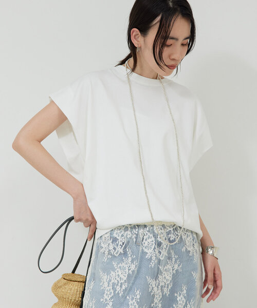 GALLARDAGALANTE（ガリャルダガランテ）の「タックコクーンTシャツ（Tシャツ/カットソー・レディース・キャメル/オフホワイト/ネイビー/ブラウン・FREE）」の8枚目の写真