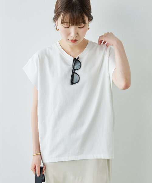 GALLARDAGALANTE（ガリャルダガランテ）の「タックコクーンTシャツ（Tシャツ/カットソー・レディース・キャメル/オフホワイト/ネイビー/ブラウン・FREE）」の12枚目の写真