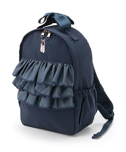 petit main（プティマイン）の「トゥシューズ刺しゅうフリルリュック（バックパック/リュック・キッズ・ネイビー/ライトピンク/ライトブルー・F）」の2枚目の写真