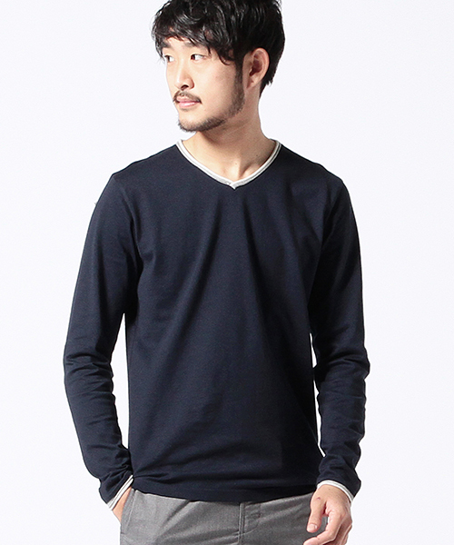 BEAMS(ビームス)の「BEAMS / カットオフ Vネック TEE(Tシャツ/カットソー・メンズ・ホワイト系その他/ブラック系その他/ネイビー・X-LARGE/MEDIUM/LARGE/SMALL)」の3枚目の写真