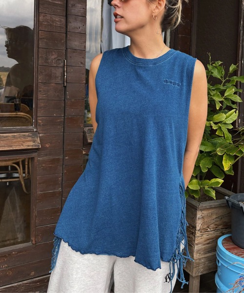 ROXY(ロキシー)の「LABYRINTH TOPS /ロキシーサイドフリンジラウンドヘムタンクトップ(タンクトップ・レディース・ブラック/ナチュラル/インディゴブルー・LARGE/MEDIUM)」の15枚目の写真