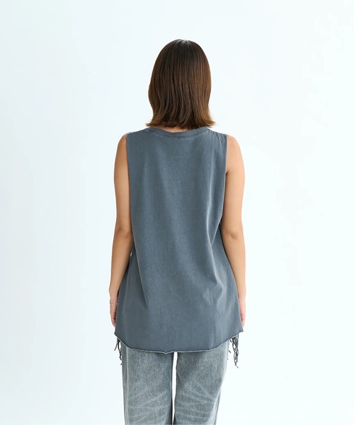 ROXY(ロキシー)の「LABYRINTH TOPS /ロキシーサイドフリンジラウンドヘムタンクトップ(タンクトップ・レディース・ブラック/ナチュラル/インディゴブルー・LARGE/MEDIUM)」の9枚目の写真