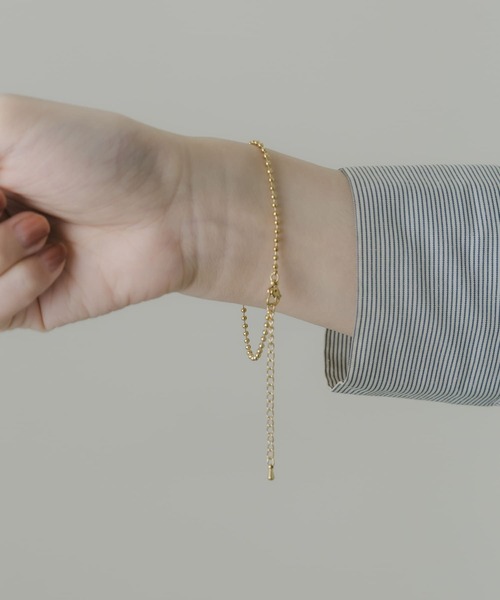 SMELLY（スメリー）の「ステンレスボールシンプルブレスレット（ブレスレット・レディース・ゴールド・-）」の5枚目の写真