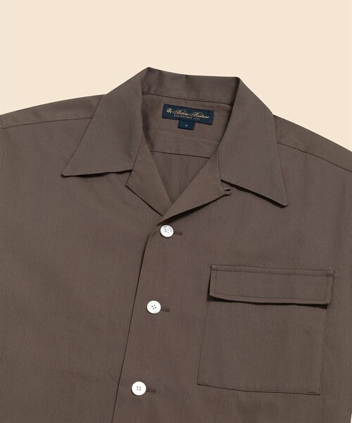 BROOKS BROTHERS（ブルックスブラザーズ）の「コットンピケ　オープンカラーシャツ（シャツ/ブラウス・メンズ・ネイビー/ブラウン・MEDIUM/SMALL/X-LARGE/LARGE）」の3枚目の写真