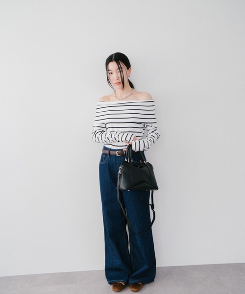 DRWCYS（ドロシーズ）の「ミドルボストンバック（ショルダーバッグ・レディース・ブラック/ベージュ・FREE）」の6枚目の写真