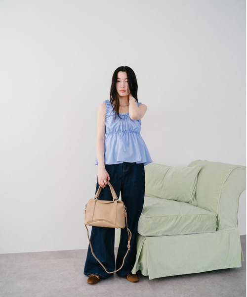 DRWCYS（ドロシーズ）の「ミドルボストンバック（ショルダーバッグ・レディース・ブラック/ベージュ・FREE）」の11枚目の写真