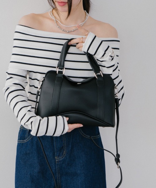 DRWCYS（ドロシーズ）の「ミドルボストンバック（ショルダーバッグ・レディース・ブラック/ベージュ・FREE）」の14枚目の写真