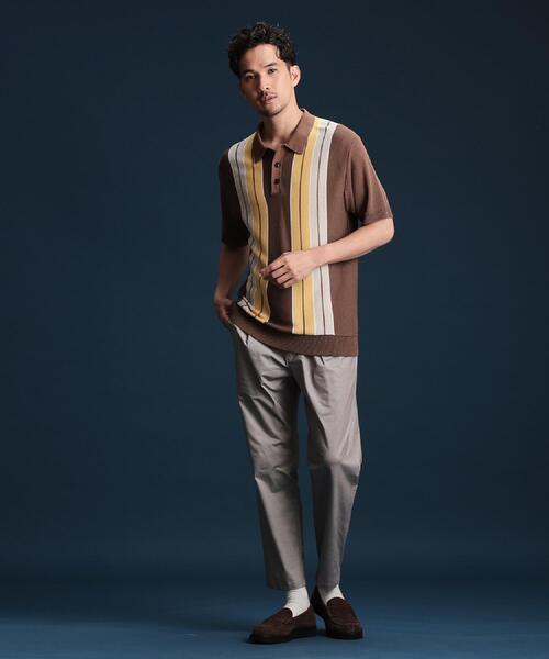 THE SHOP TK （ザ ショップ ティーケー ）の「【日本テレビ系　ダメマネ！出演　鈴木仁さん着用】マルチストライプニットポロシャツ（ポロシャツ・メンズ・ライトイエロー系3/ブルーグリーン・04/03/02）」の10枚目の写真