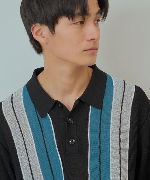 THE SHOP TK （ザ ショップ ティーケー ）の「【日本テレビ系　ダメマネ！出演　鈴木仁さん着用】マルチストライプニットポロシャツ（ポロシャツ・メンズ・ライトイエロー系3/ブルーグリーン・04/03/02）」の13枚目の写真