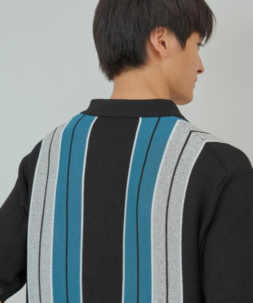 THE SHOP TK （ザ ショップ ティーケー ）の「【日本テレビ系　ダメマネ！出演　鈴木仁さん着用】マルチストライプニットポロシャツ（ポロシャツ・メンズ・ライトイエロー系3/ブルーグリーン・04/03/02）」の14枚目の写真