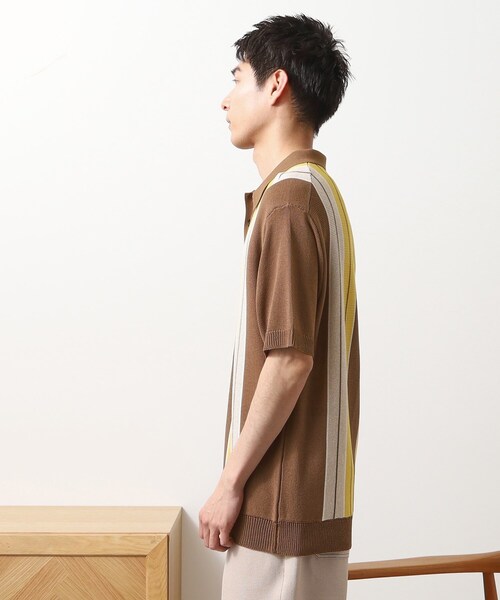 THE SHOP TK （ザ ショップ ティーケー ）の「【日本テレビ系　ダメマネ！出演　鈴木仁さん着用】マルチストライプニットポロシャツ（ポロシャツ・メンズ・ライトイエロー系3/ブルーグリーン・04/03/02）」の17枚目の写真