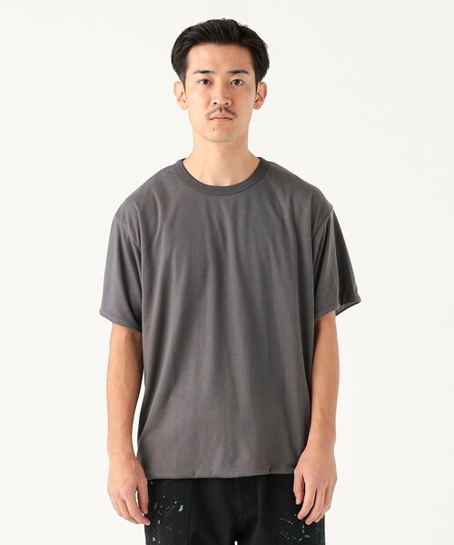 B:MING by BEAMS（ビーミングバイビームス）の「【別注】AIRTOWNE MILLS / リバーシブル Tシャツ（Tシャツ/カットソー・メンズ・ネイビー/チャコールグレー・XL/S/L/M）」の4枚目の写真