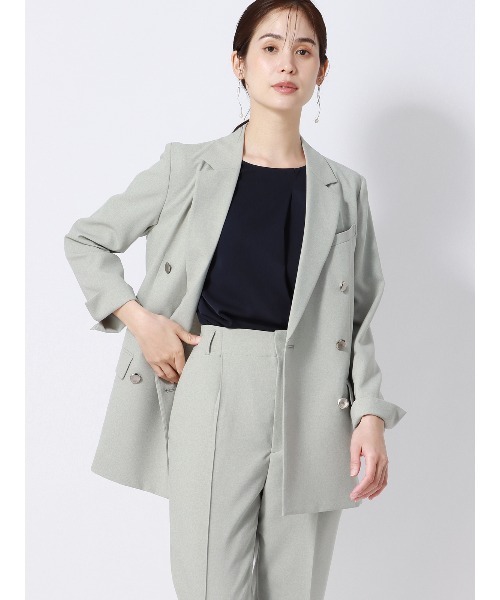 SUIT SQUARE(スーツスクエア)の「PERFORMANCE BLOUSE アシンメトリーブラウス 半袖 ウォッシャブル UVカット 無地(シャツ/ブラウス・レディース・ベージュ系/ネイビー系/ホワイト系・38(9号)/40(11号))」の16枚目の写真