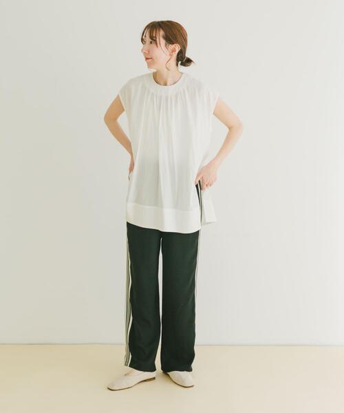 ITEMS URBANRESEARCH(アイテムズ アーバンリサーチ)の「サイドラインイージーパンツ(その他パンツ・レディース・グリーン/ブラック/ホワイト系その他・FREE)」の7枚目の写真