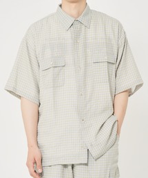 ROUGH TRADE（ラフトレード）の「シアサッカーギンガムチェック ドローコード付き半袖シャツ(M1)（シャツ/ブラウス）」