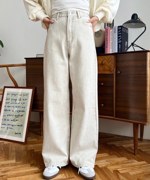 セール】ヴィンテージライクハイウエストストレートパンツ（その他