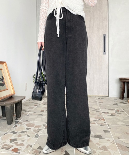 moment+(モーメントプラス)の「ヴィンテージライクハイウエストストレートパンツ(その他パンツ・レディース・ブラウン/ブラック/グレー/ナチュラル・M/L)」の9枚目の写真