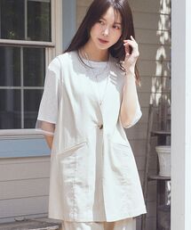 Aimeine ジレ ベージュ 新品未使用品 Anside ベスト ジレ アシメショートジレ レディース : ZOZOTOWN