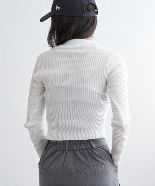 VENCEEXCHANGE(ヴァンスエクスチェンジ)の「ダブルジップショートリブニット(ニット/セーター・レディース・ブラック/ホワイト・FREE)」の11枚目の写真