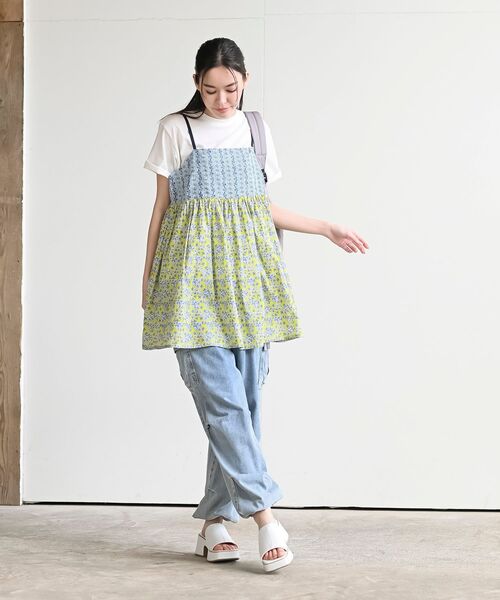 rps(アールピーエス)の「プリントキャミTシャツアンサンブル(アンサンブル・レディース・サックスブルー/イエロー/グレー/グリーン・フリー)」の5枚目の写真