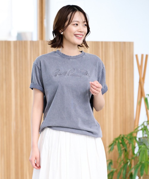 Arnold Palmer(アーノルドパーマー)の「シェア ピグメント グラフィック Tシャツ(Tシャツ/カットソー・レディース・チャコールグレー/アイボリー/マスタード・XS/L/M/S/LL)」の10枚目の写真