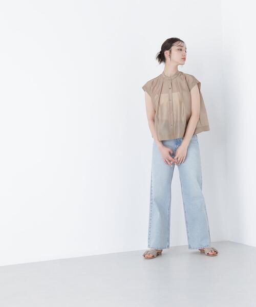 NATURAL BEAUTY BASIC(ナチュラルビューティーベーシック)の「◇シアークロップドブラウス(シャツ/ブラウス・レディース・ベージュ/ブラック/ブルー・MEDIUM/SMALL)」の20枚目の写真