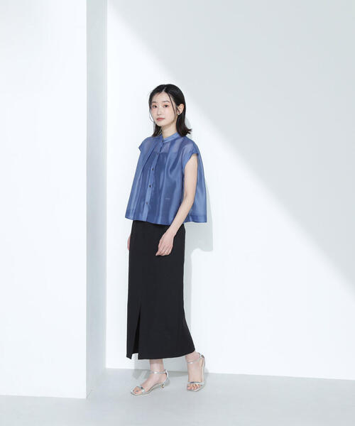 美品 23SS ノーブル ショートシアーブラウス クロップド NOBLE ショートシアーブラウス（シャツ／ブラウス）｜NOBLE（ノーブル
