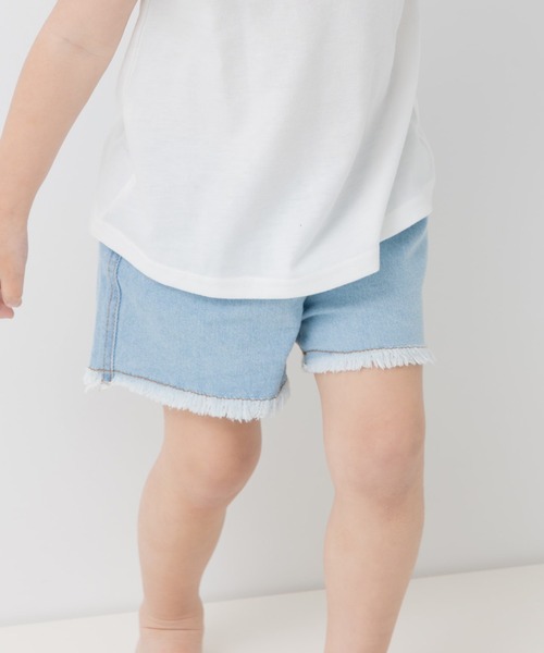 chil2(チルツー)の「デニム フリンジショートパンツ(デニムパンツ・キッズ・グレー/ブルー/ブラック/サックスブルー・90cm/100cm/110cm/120cm/130cm/140cm)」の3枚目の写真