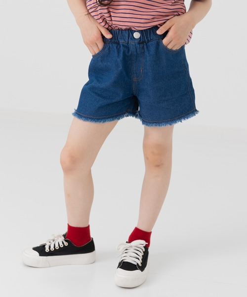 chil2(チルツー)の「デニム フリンジショートパンツ(デニムパンツ・キッズ・グレー/ブルー/ブラック/サックスブルー・90cm/100cm/110cm/120cm/130cm/140cm)」の4枚目の写真