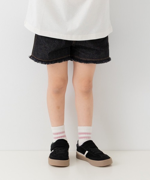 chil2(チルツー)の「デニム フリンジショートパンツ(デニムパンツ・キッズ・グレー/ブルー/ブラック/サックスブルー・90cm/100cm/110cm/120cm/130cm/140cm)」の19枚目の写真
