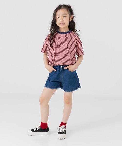 chil2(チルツー)の「デニム フリンジショートパンツ(デニムパンツ・キッズ・グレー/ブルー/ブラック/サックスブルー・90cm/100cm/110cm/120cm/130cm/140cm)」の20枚目の写真