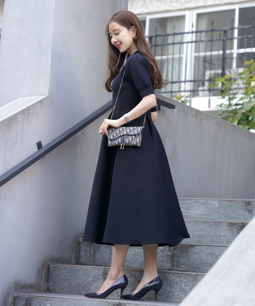 rurumu ニットワンピース 19SS 中古・古着通販】rurumu: (ルルムウ) 総柄半袖ニットワンピース