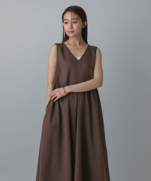 GLOBAL WORK（グローバルワーク）の「MATINEE LINE/リネンライクオールインワン/495654（つなぎ/オールインワン・レディース・ブラウン/アイボリー/ブラック・REGULAR/SHORT）」の21枚目の写真