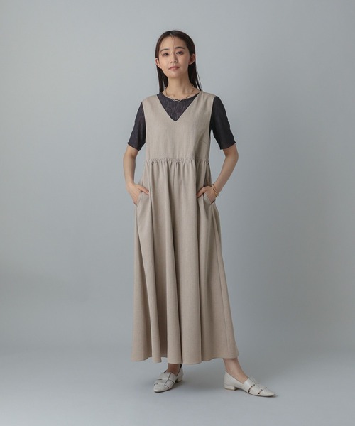 GLOBAL WORK（グローバルワーク）の「MATINEE LINE/リネンライクオールインワン/495654（つなぎ/オールインワン・レディース・ブラウン/アイボリー/ブラック・REGULAR/SHORT）」の20枚目の写真