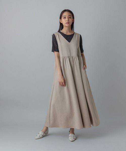 GLOBAL WORK（グローバルワーク）の「MATINEE LINE/リネンライクオールインワン/495654（つなぎ/オールインワン・レディース・ブラウン/アイボリー/ブラック・REGULAR/SHORT）」の19枚目の写真