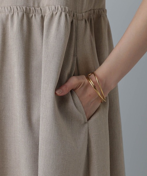 GLOBAL WORK（グローバルワーク）の「MATINEE LINE/リネンライクオールインワン/495654（つなぎ/オールインワン・レディース・ブラウン/アイボリー/ブラック・REGULAR/SHORT）」の9枚目の写真