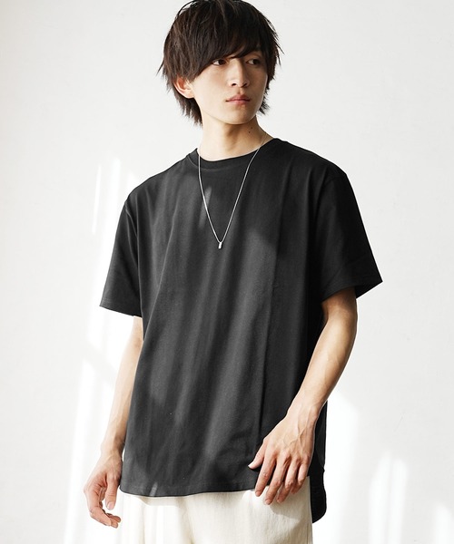MinoriTY(マイノリティ)の「【MinoriTY】裾ラウンド半袖Tシャツ メンズ インナー用Tシャツ(Tシャツ/カットソー・メンズ・ブラック/キナリ/チャコール/グレイッシュベージュ・M/L/S)」の3枚目の写真