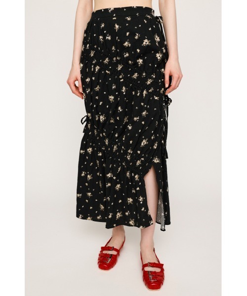 スカート YOUTHBATH SHIRRING SKIRT 4NY046 AMBIDEX Store △○シャーリングドットパネルジャガード