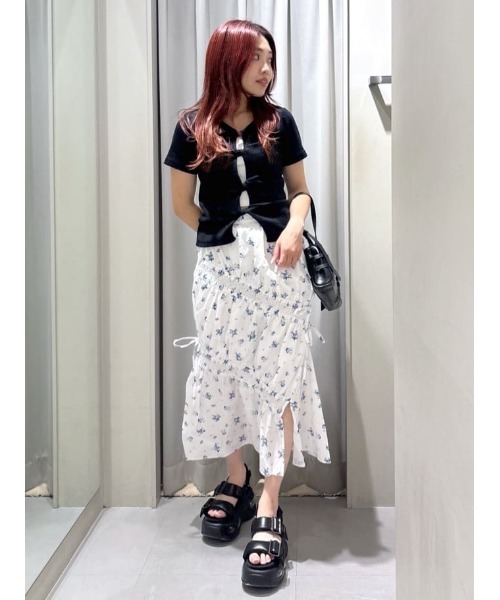 SLY SHIRRING スカート スライ シャーリングスカート SLY - SLY SHIRRING スカート スライ シャーリングスカートの