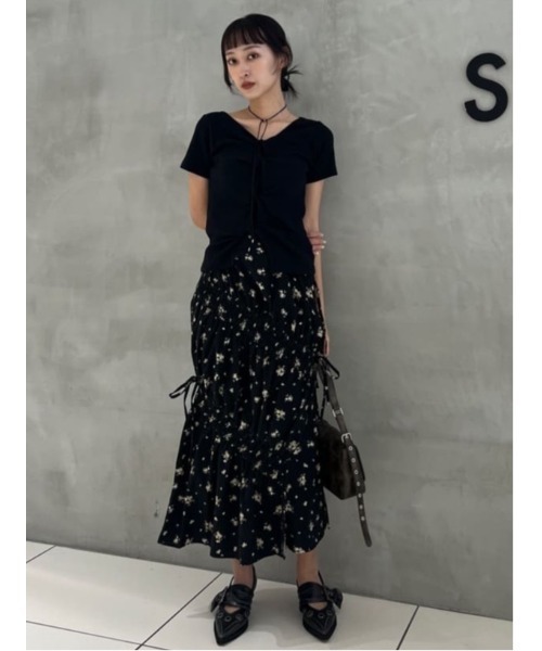 [ENZO BLUES] シアサッカー シャーリング スカート LIAN｜シアサッカーギャザーフレアスカート | Rakuten Fashion