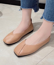 Lace Ladies（レースレディース）の「スクエアトゥ レザー調 ローヒール ステッチ パンプス（パンプス）」